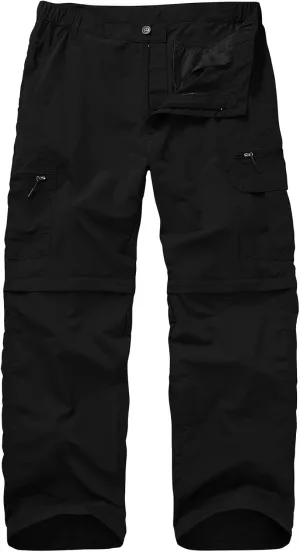 Mens Hiking Pants Convertible Quick Dry Lightweight Fishing Zip Off Safari Pants