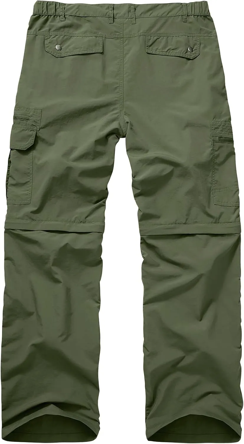 Mens Hiking Pants Convertible Quick Dry Lightweight Fishing Zip Off Safari Pants
