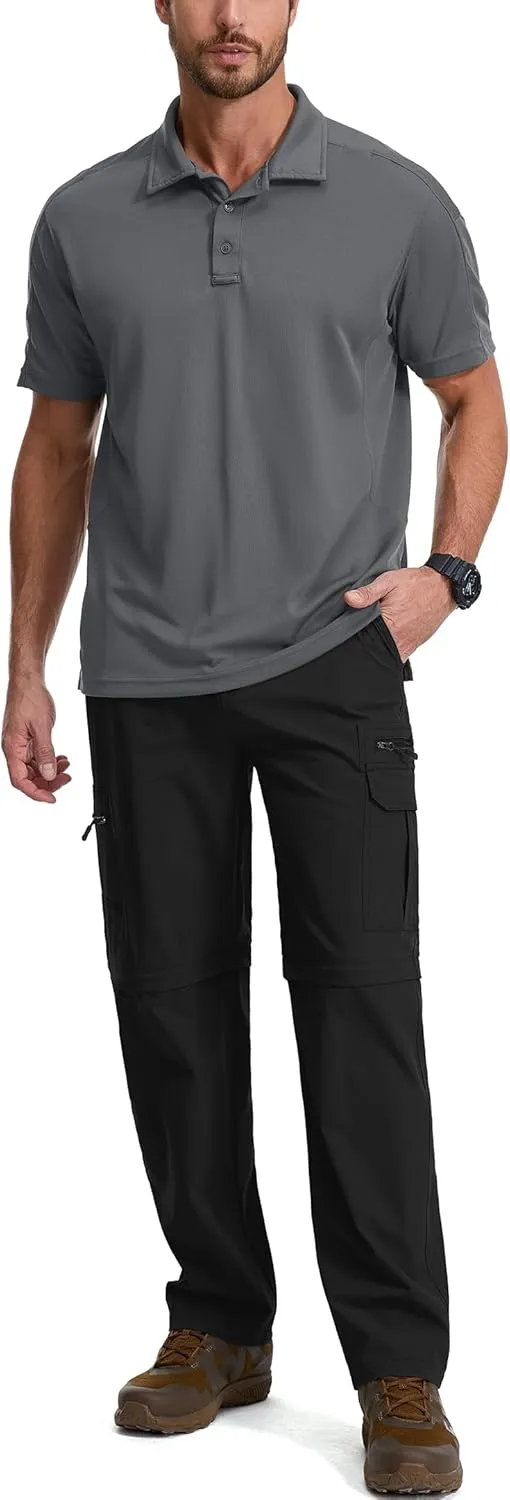 Mens Hiking Pants Convertible Quick Dry Lightweight Fishing Zip Off Safari Pants