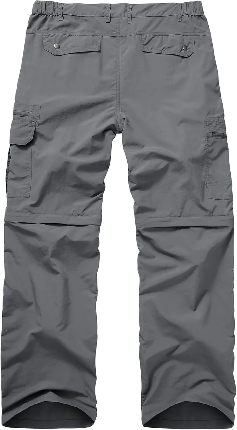 Mens Hiking Pants Convertible Quick Dry Lightweight Fishing Zip Off Safari Pants