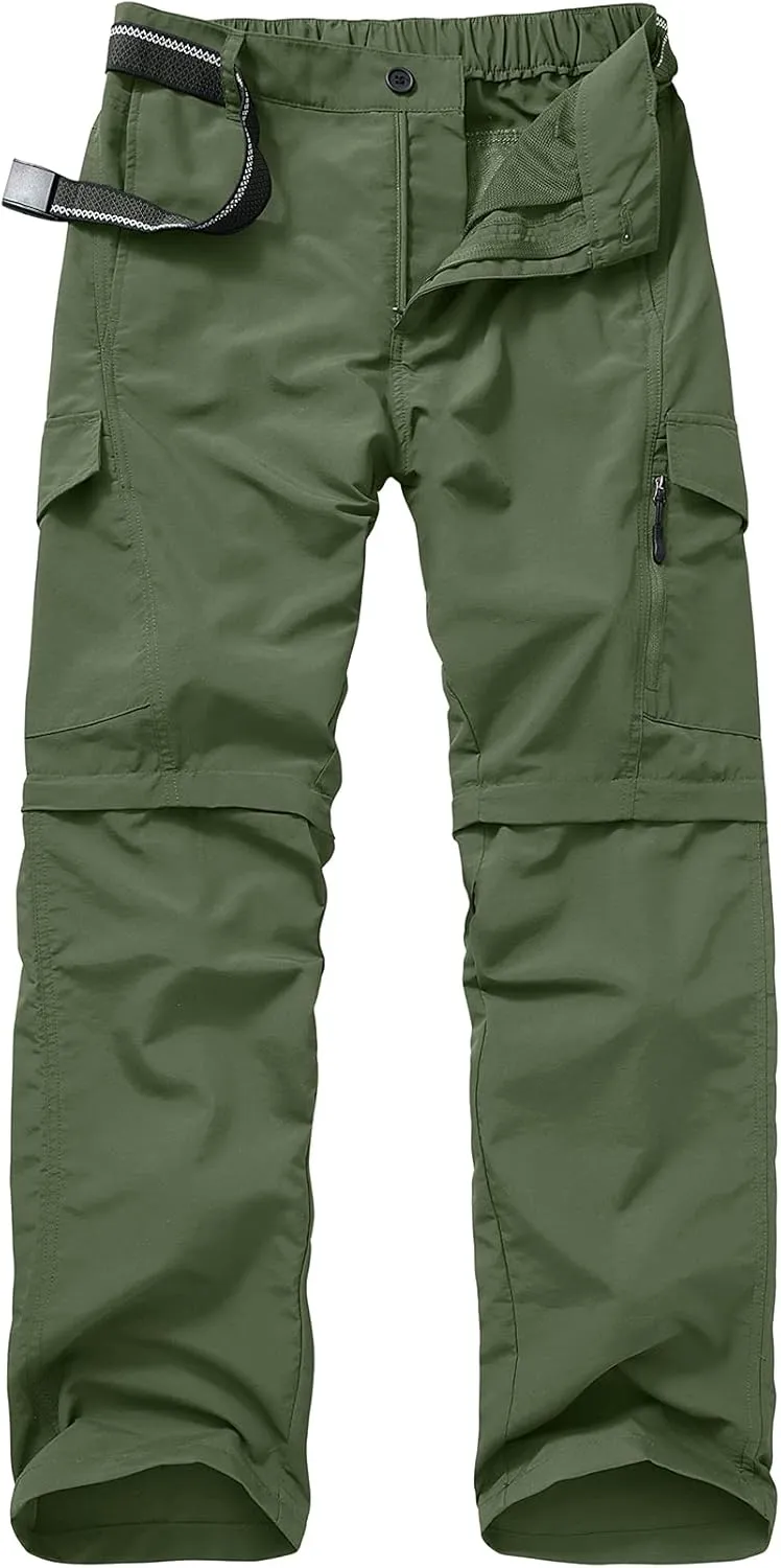 Mens Hiking Pants Convertible Quick Dry Zip Off Fishing Travel Safari Pants