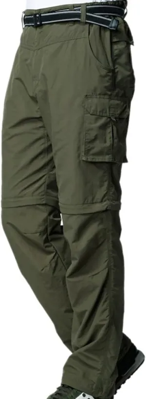 Mens Hiking Pants Convertible Quick Dry Zip Off Fishing Travel Safari Pants