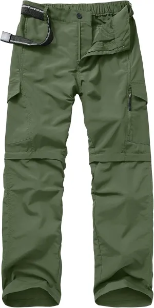 Mens Hiking Pants Convertible Quick Dry Zip Off Fishing Travel Safari Pants