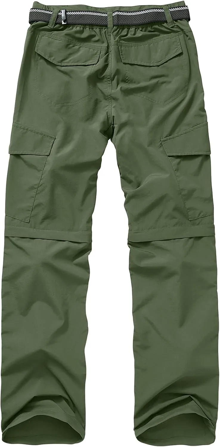 Mens Hiking Pants Convertible Quick Dry Zip Off Fishing Travel Safari Pants