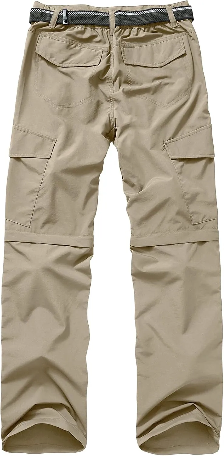 Mens Hiking Pants Convertible Quick Dry Zip Off Fishing Travel Safari Pants