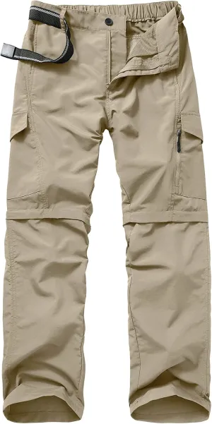 Mens Hiking Pants Convertible Quick Dry Zip Off Fishing Travel Safari Pants