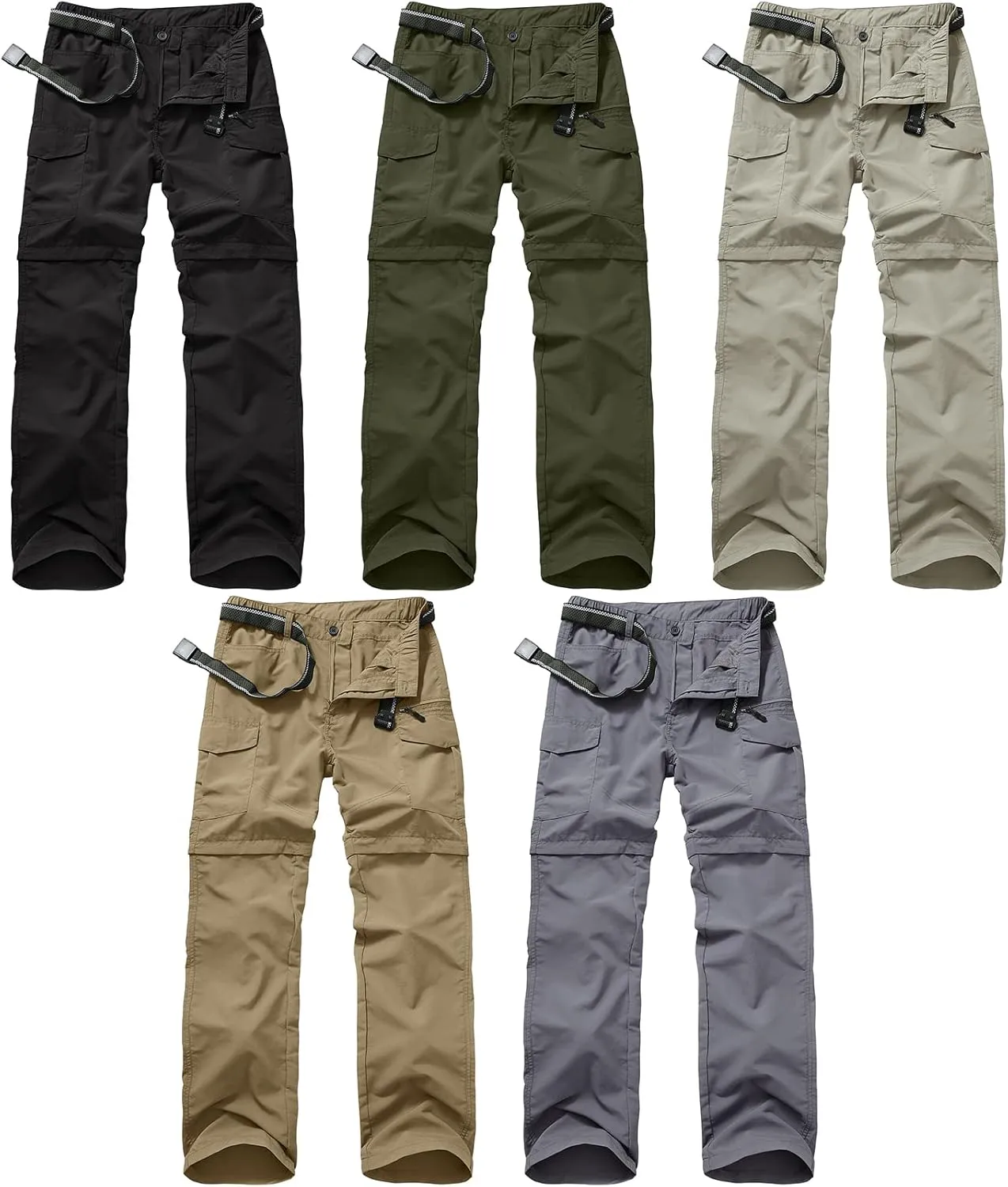 Mens Hiking Pants Quick Dry Lightweight Fishing Convertible Zip Off Safari Trousers