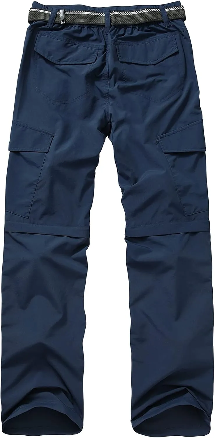 Mens Hiking Pants Quick Dry Lightweight Fishing Convertible Zip Off Safari Trousers