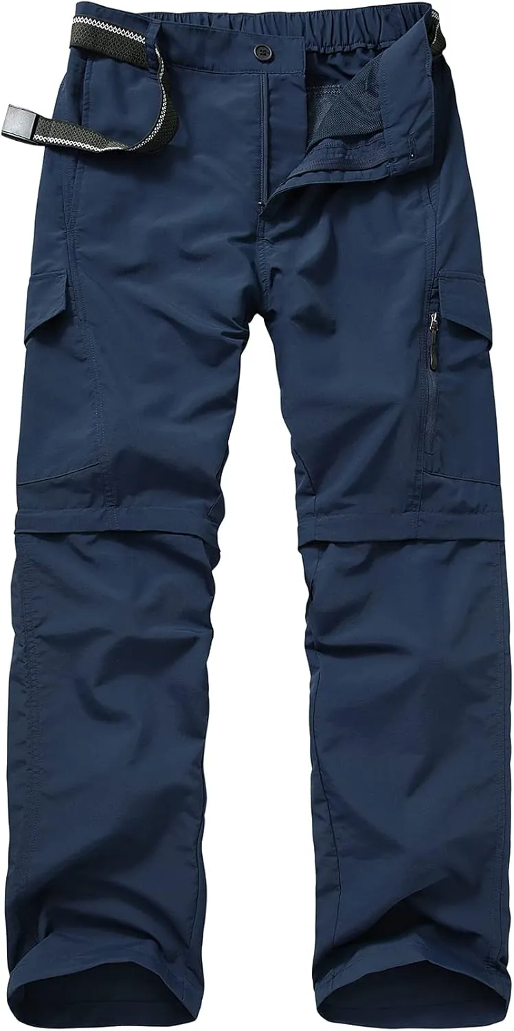 Mens Hiking Pants Quick Dry Lightweight Fishing Convertible Zip Off Safari Trousers