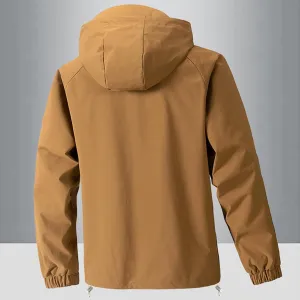 Mens Hooded Jacket Lightweight Windproof Softshell Jackets Full Zip Sports Casual Windbreaker for Travel Hiking