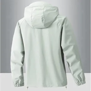 Mens Hooded Jacket Lightweight Windproof Softshell Jackets Full Zip Sports Casual Windbreaker for Travel Hiking