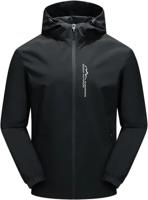 Men's Hooded Softshell Jackets Full Zip Lightweight Outdoor Waterproof Jackets Fall Winter Hiking Coat with Pockets