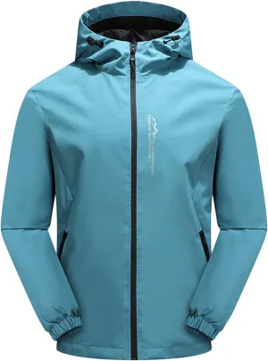 Men's Hooded Softshell Jackets Full Zip Lightweight Outdoor Waterproof Jackets Fall Winter Hiking Coat with Pockets