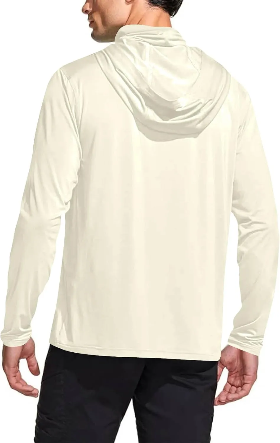 Men's Hooded Sun Protection T Shirts Long Sleeve UV Rash Guard Fishing Shirts Lightweight Quick Dry Athletic Hoodies
