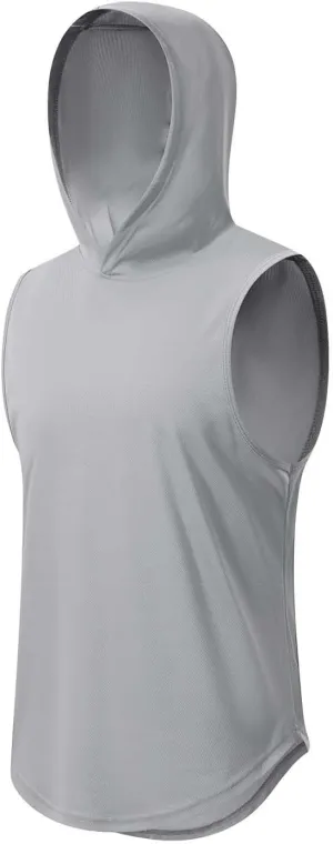 Mens Hooded Tank Tops Summer Running Vests Quick Dry Tanks Sleeveless Hoodie Workout Vest Breathable Fitness Activewear