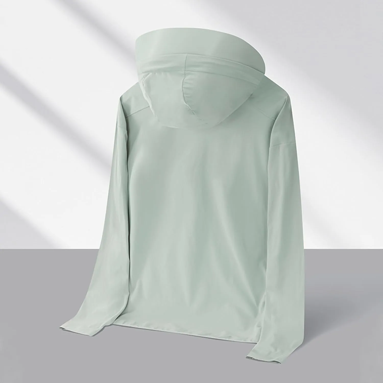 Men's Hooded UPF 50  Sun Protection Stretch Quick Dry Shirt Long Sleeve Lightweight Zipper Comfort Tops with Hood