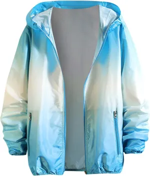 Men's Hoodie Jacket Thin Lightweight Rain Jacket Windproof Fall Casual UV Sun Protection Travel Sportswear