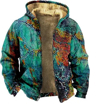 Men's Jacket Oversized Full Zip Hooded Trendy Workout Heavylight Coats