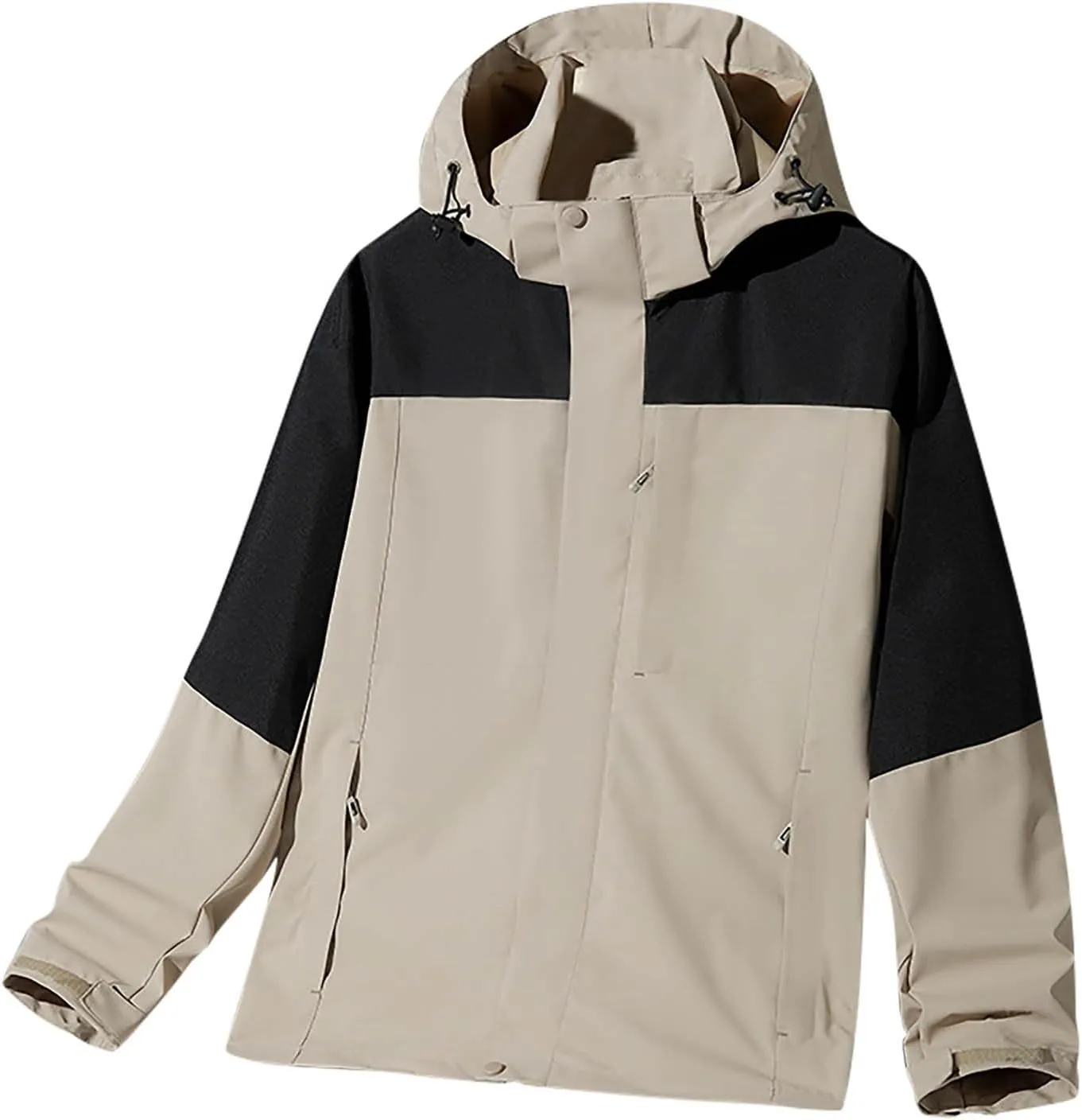 Men's Jacket Windproof Quilted Hooded Jackets Casual Fall Winter Warm Padded Coats Outwear Color Block Windbreakers