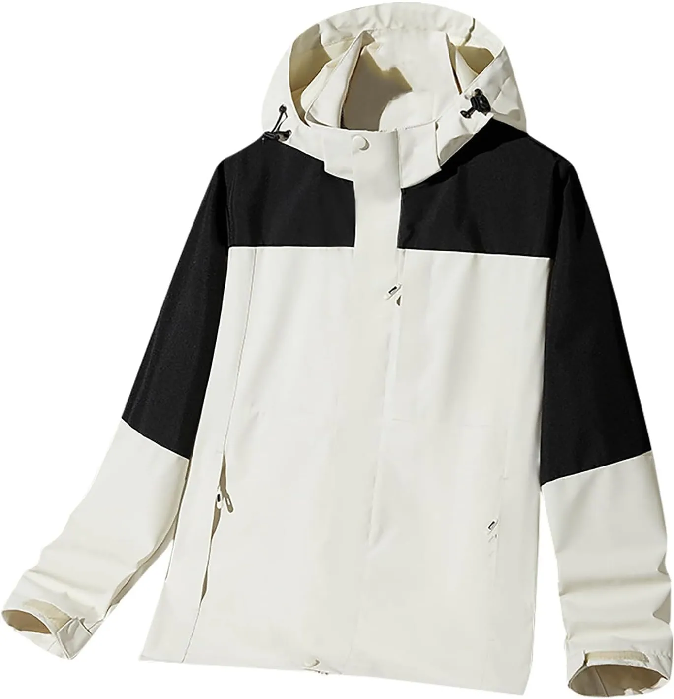 Men's Jacket Windproof Quilted Hooded Jackets Casual Fall Winter Warm Padded Coats Outwear Color Block Windbreakers