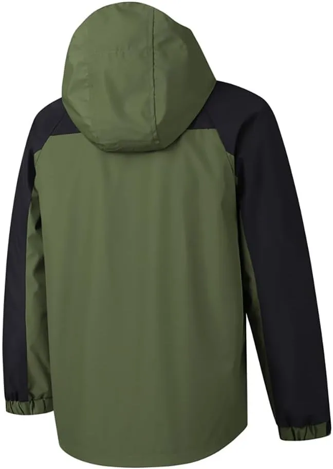 Mens Lightweight Bomber Jacket Waterproof Raincoat for Cycling Running, Zip Up Windproof Outdoor Coat with Pocket