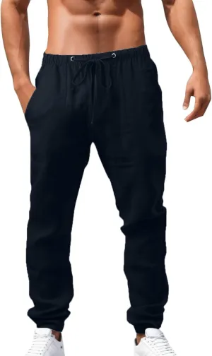 Mens Lightweight Jogging Pant Pull-On Work Joggers Comfort Fit Sport Casual Sweatpant Workout Gym Pants