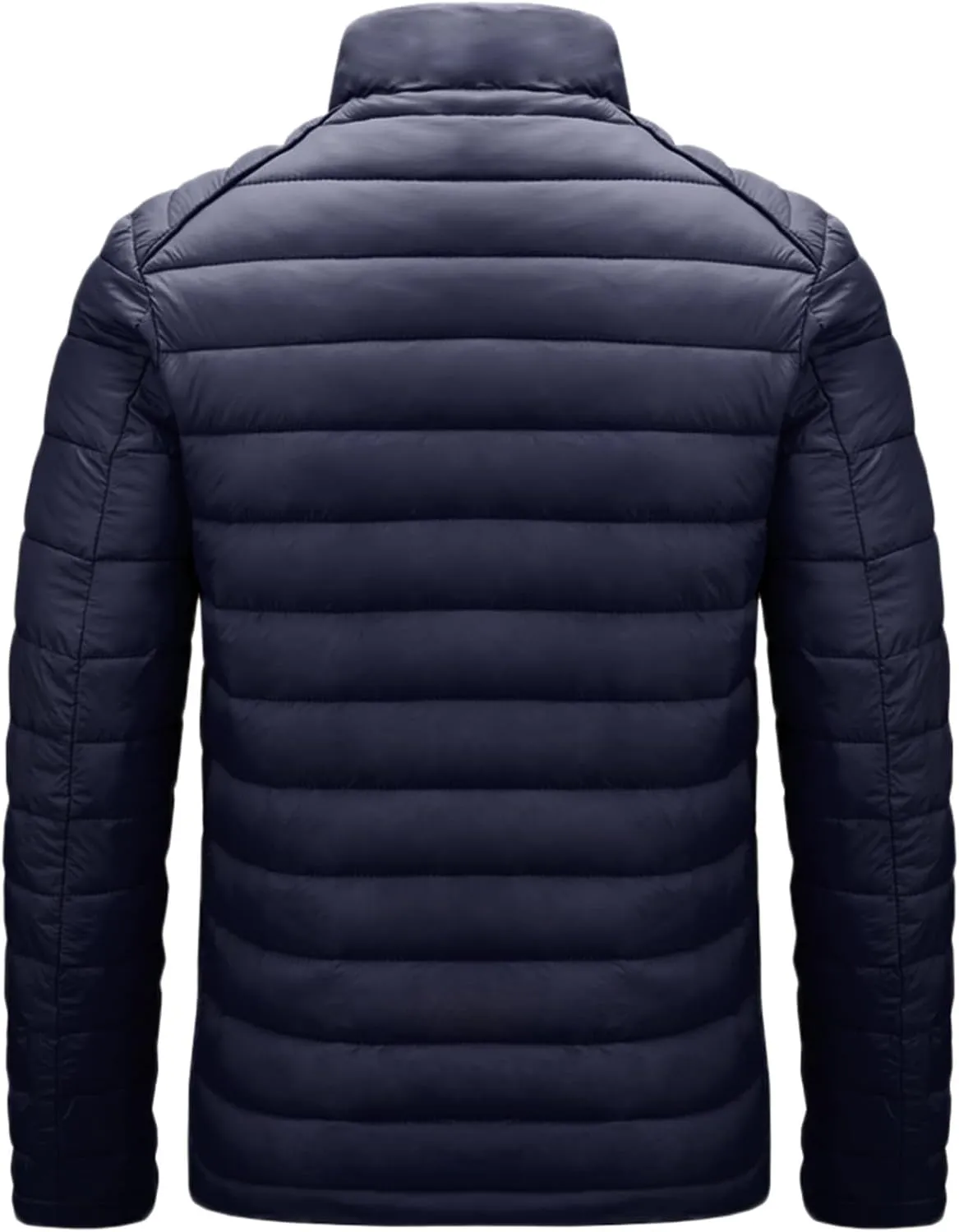 Men's Lightweight Puffer Jacket Men's Plush Autumn&Winter Color Long Solid Jacket Hooded Windproof Insulated Jacket