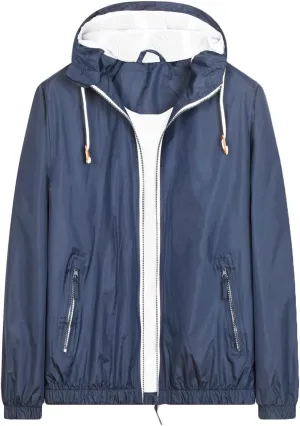 Mens Lightweight Rain Jacket Waterproof Windbreaker Outdoor Adventure Jacket Comfy Soft Shell Hooded Hiking Jacket Coat