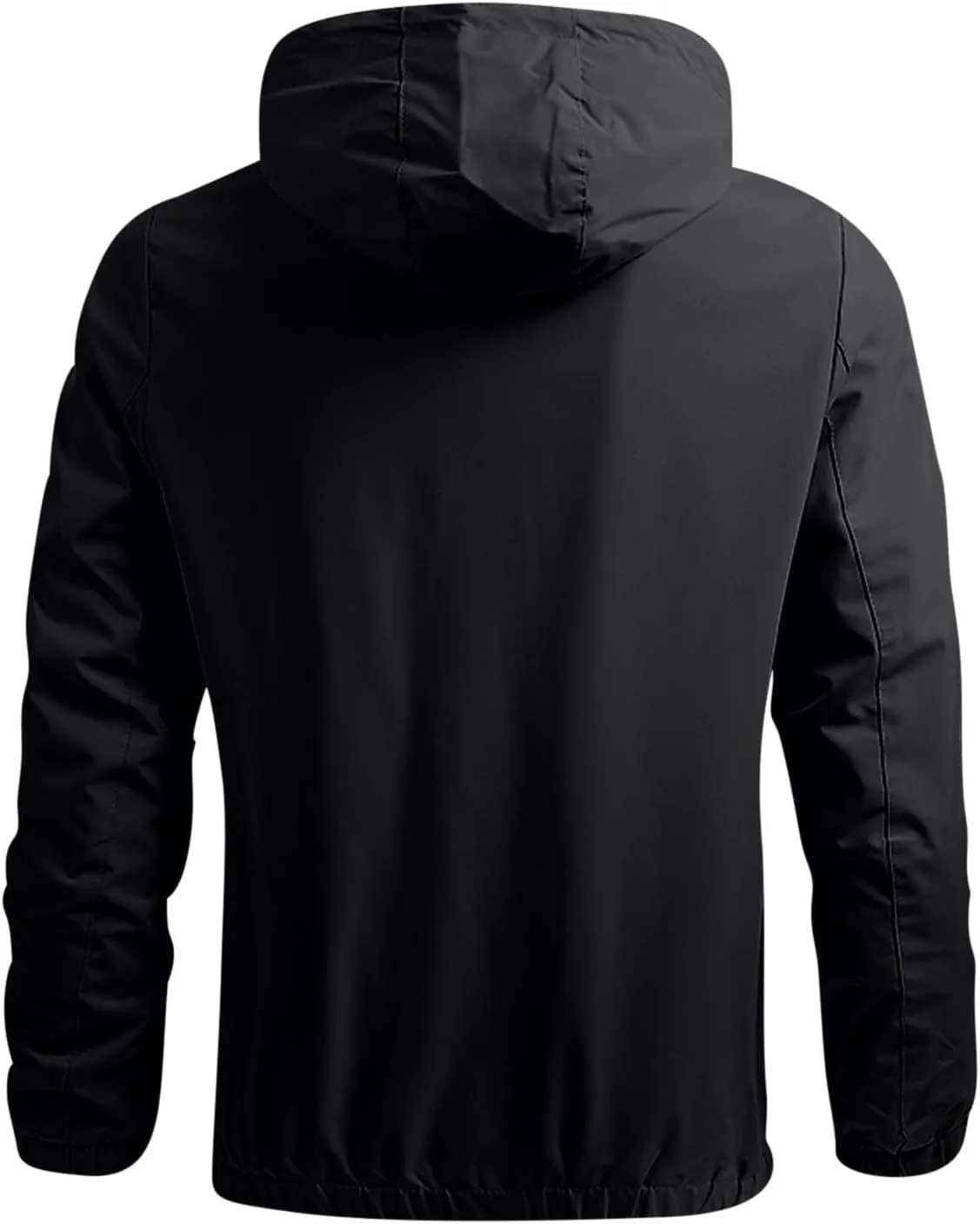 Mens Lightweight Softshell Jacket Windproof Water Resistant Hooded Hiking Travel Outwear Full Zip Windbreaker Jackets