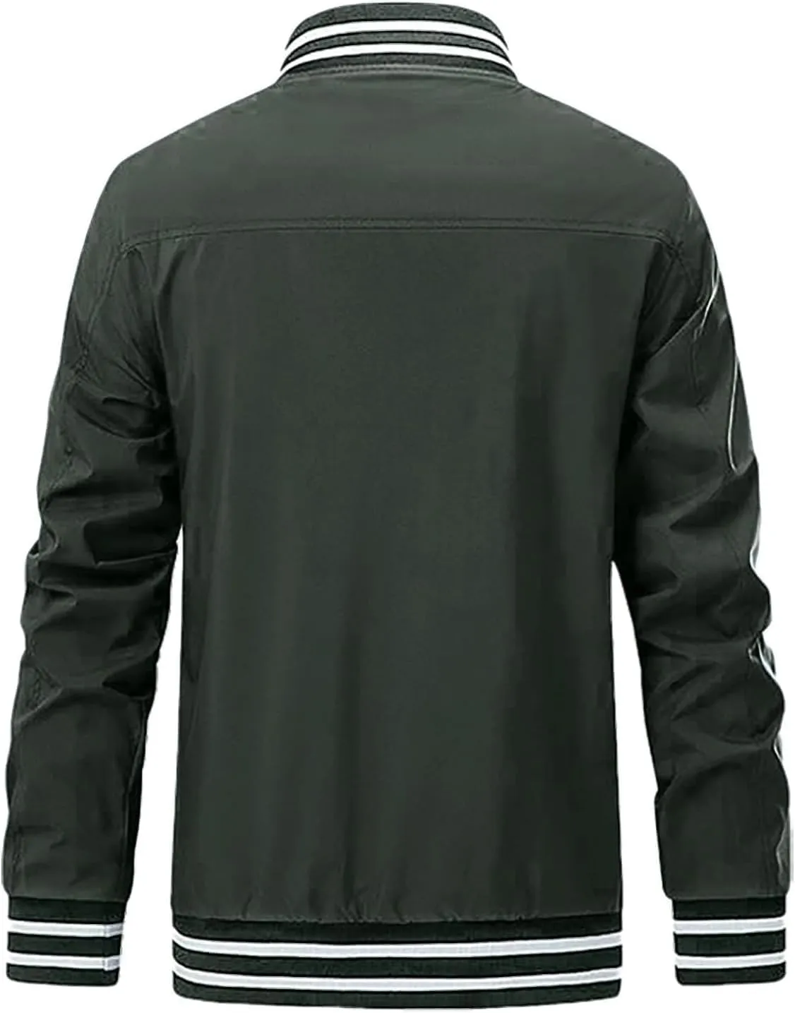 Men’s Lightweight Standard Bomber Jackets Slim Fit Softshell Flight Windbreakers Jacket Coat for Business Solid Color