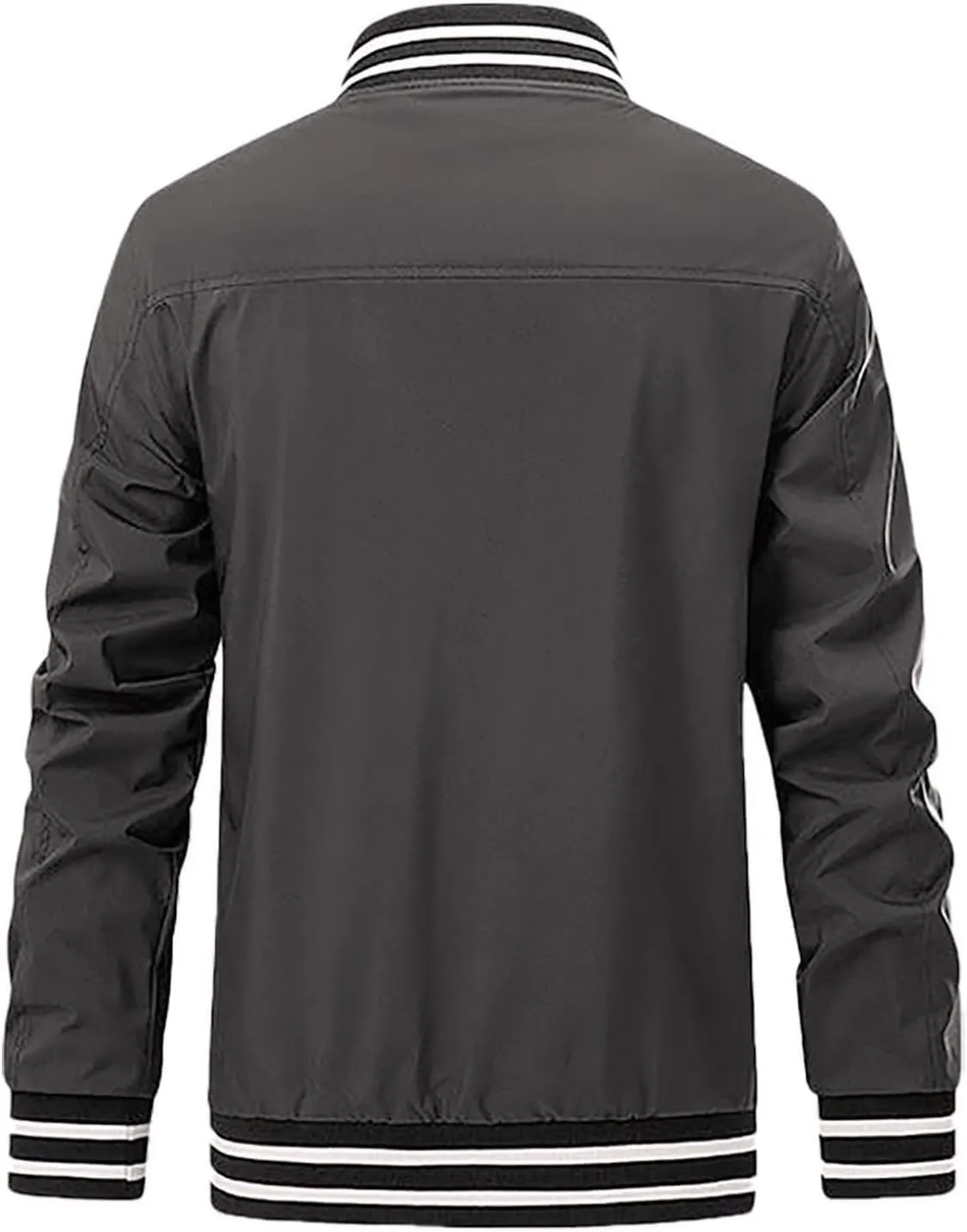 Men’s Lightweight Standard Bomber Jackets Slim Fit Softshell Flight Windbreakers Jacket Coat for Business Solid Color