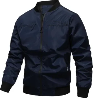 Mens Lightweight Tactical Jacket Bomber Flight Jackets Long Sleeve Zipper Winter Windbreakers Casual Fall Outwear