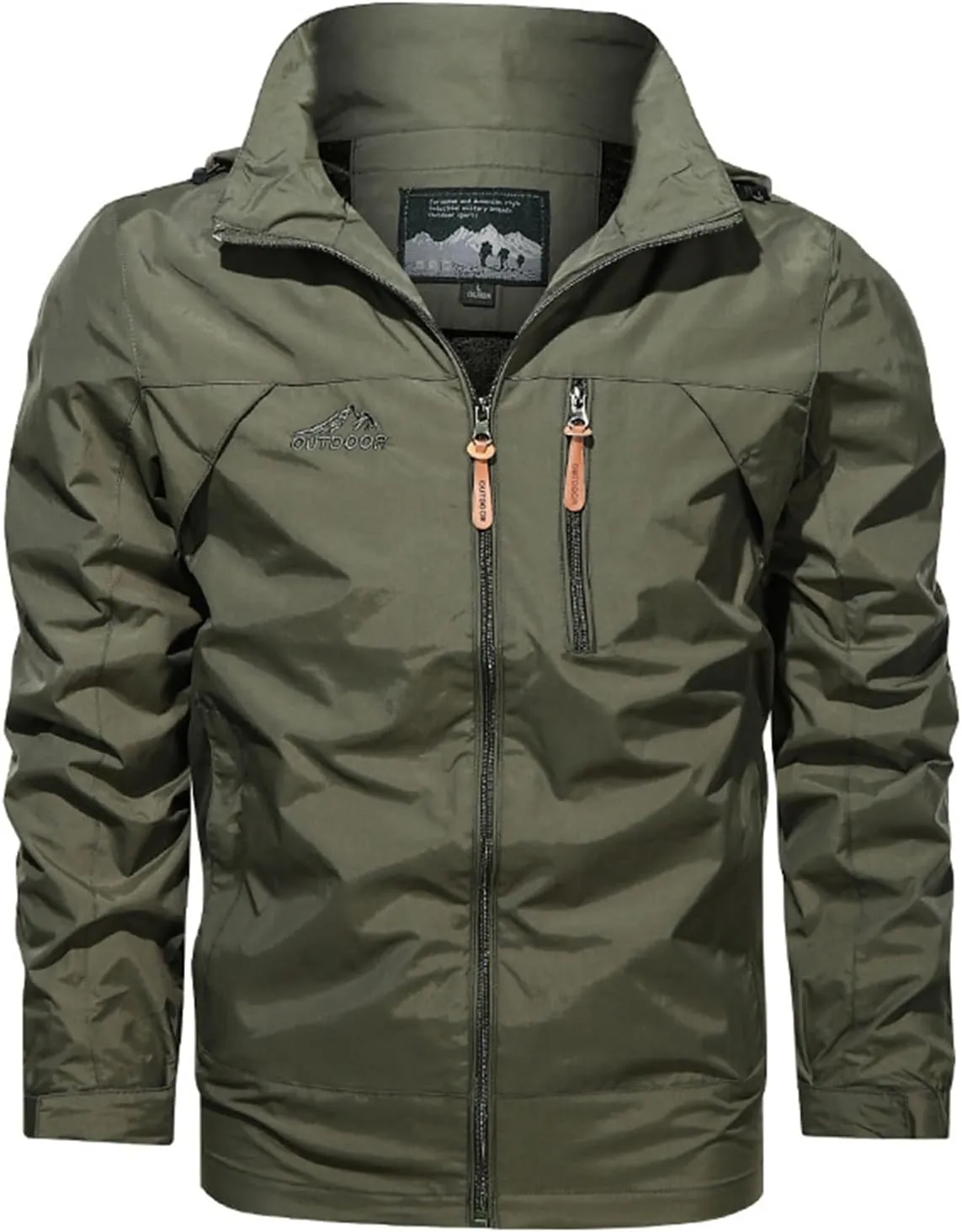 Mens Lightweight Waterproof Windproof Jackets Hooded Zipper Windbreakers for Hiking Running Soft Rain Coats