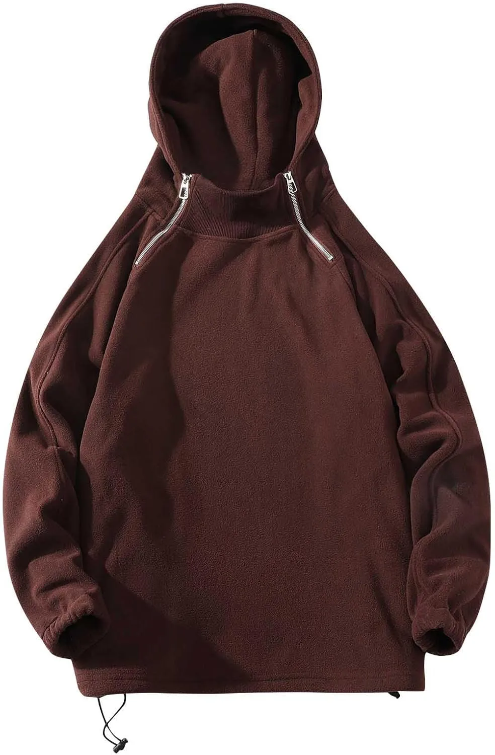 Mens Long Sleeve Shirt Straight Tube Loose Hooded Polar Wool Pullover Sweater Hip Hop Zipper Couple Fuzzy Hoodies