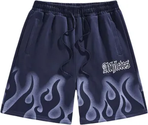 Men's Mesh Graphic Running Shorts Quick Dry Drawstring Drippy Workout Gym Bottoms