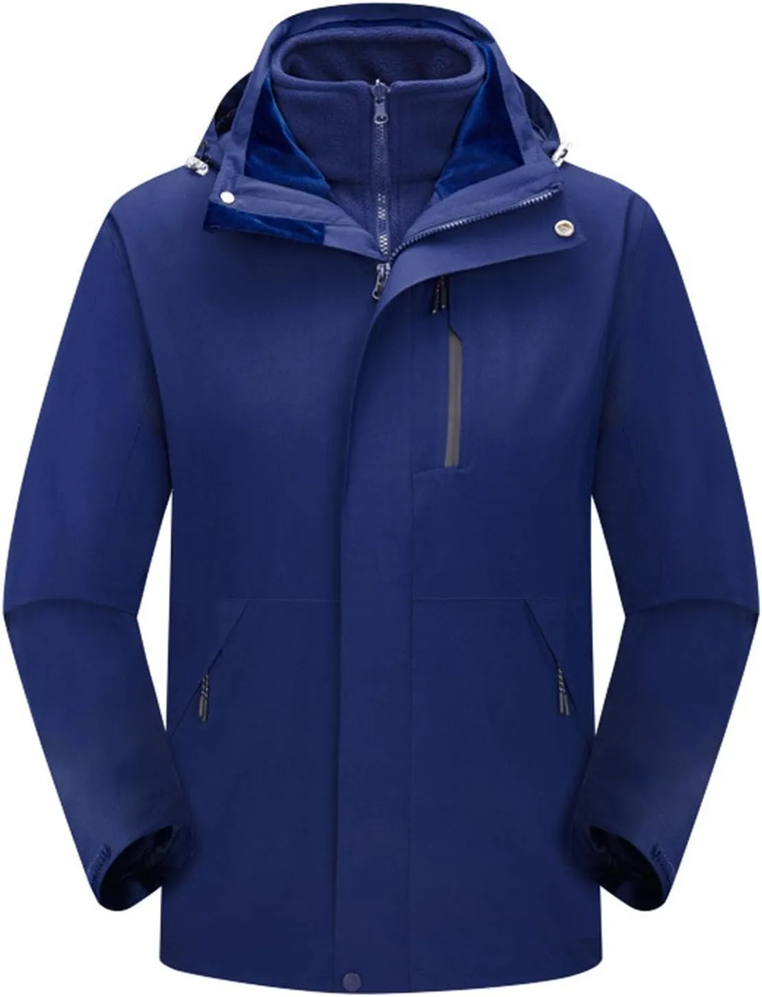 Men's Mountain Ski Jacket 3 in 1 Winter Warm Waterproof Jackets Outdoor Snow Windproof Detachable Hooded Raincoat