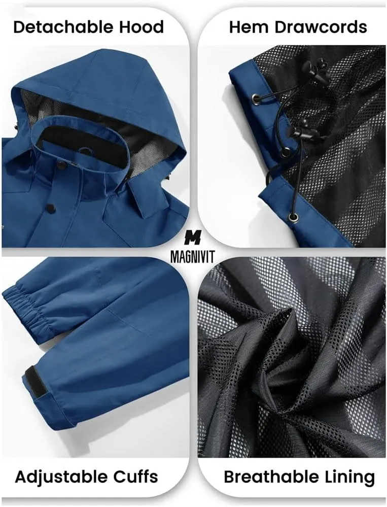 Men's Outdoor Breathable Waterproof Jackets Spring Lining Lightweight Hiking Camping Fishing Coats