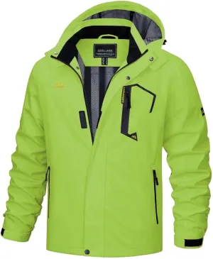 Men's Outdoor Breathable Waterproof Jackets Spring Lining Lightweight Hiking Camping Fishing Coats