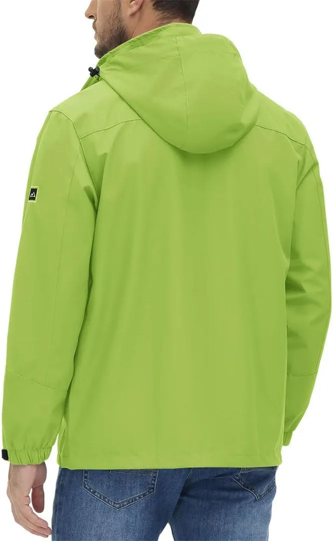 Men's Outdoor Breathable Waterproof Jackets Spring Lining Lightweight Hiking Camping Fishing Coats