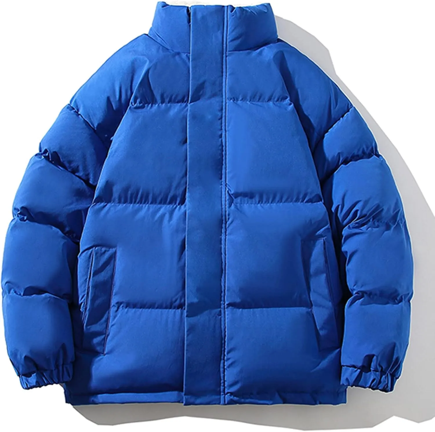 Mens Oversized Puffer Jacket Winter Warm Windproof Down Coat Insulated Thermal Jacket Parka Fashion Solid Outwear