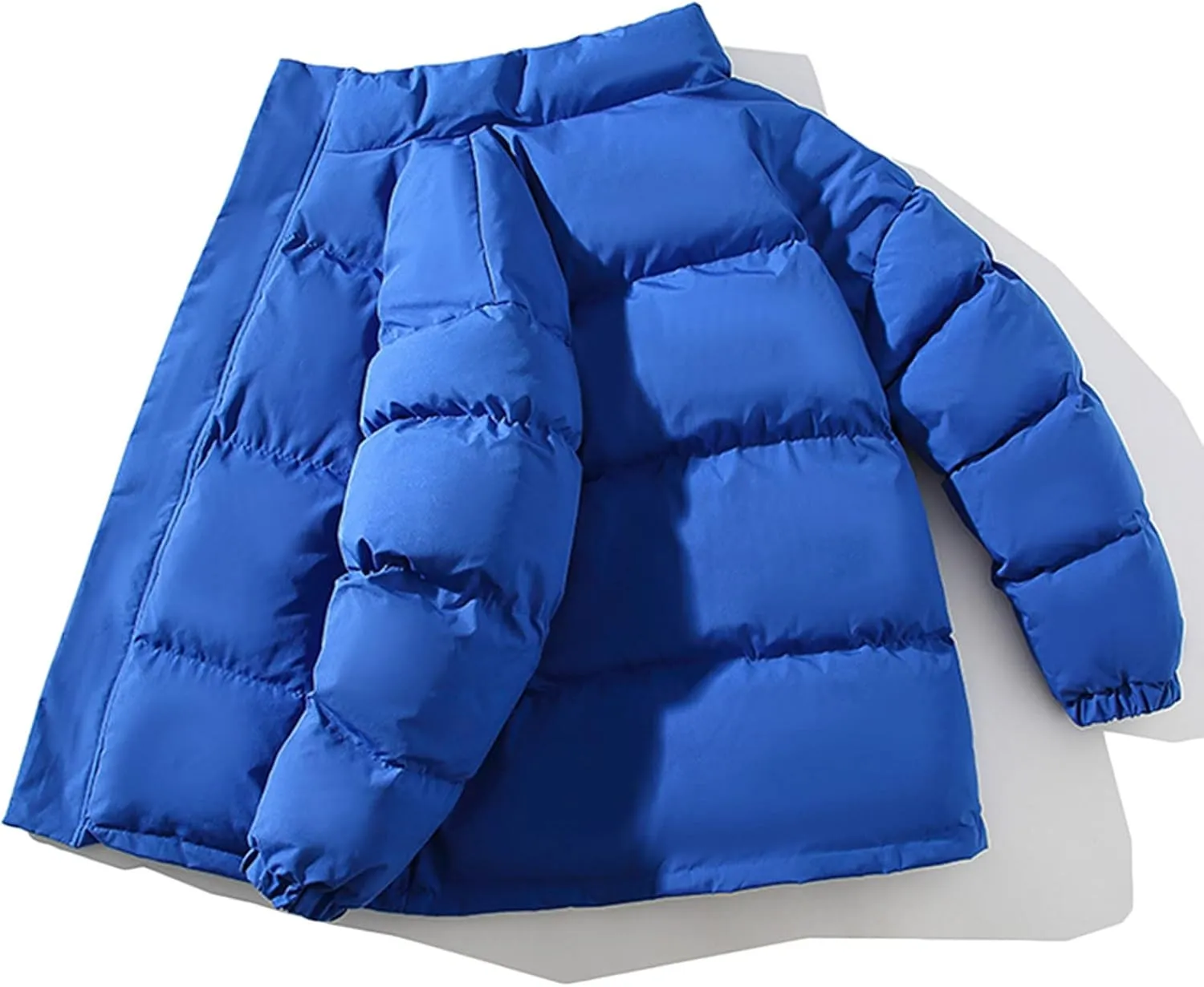 Mens Oversized Puffer Jacket Winter Warm Windproof Down Coat Insulated Thermal Jacket Parka Fashion Solid Outwear