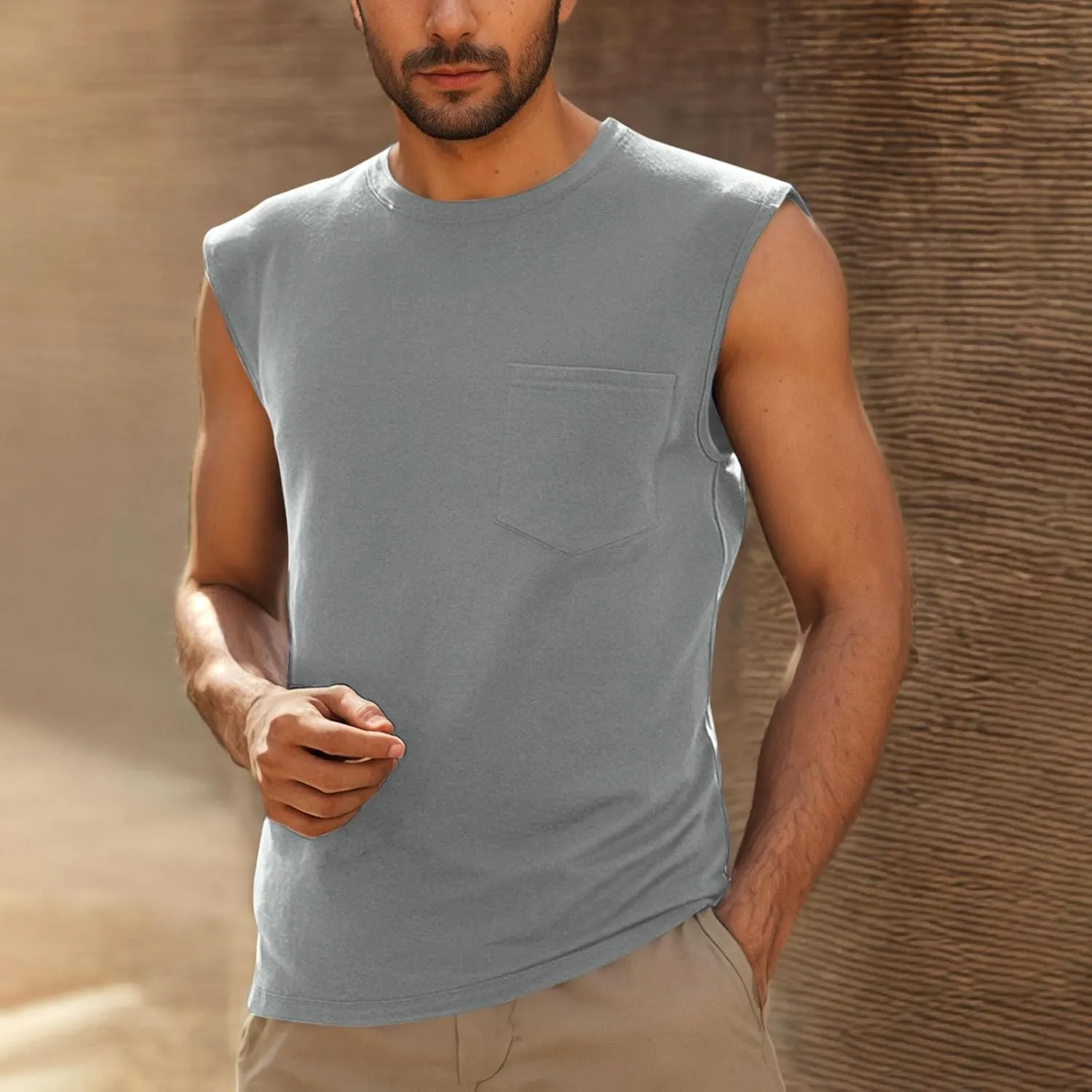 Men's Pullover Tank Tops Quick Dry Workout Swim Beach Shirts Sleeveless Shirts for Bodybuilding Gym Fitness Training