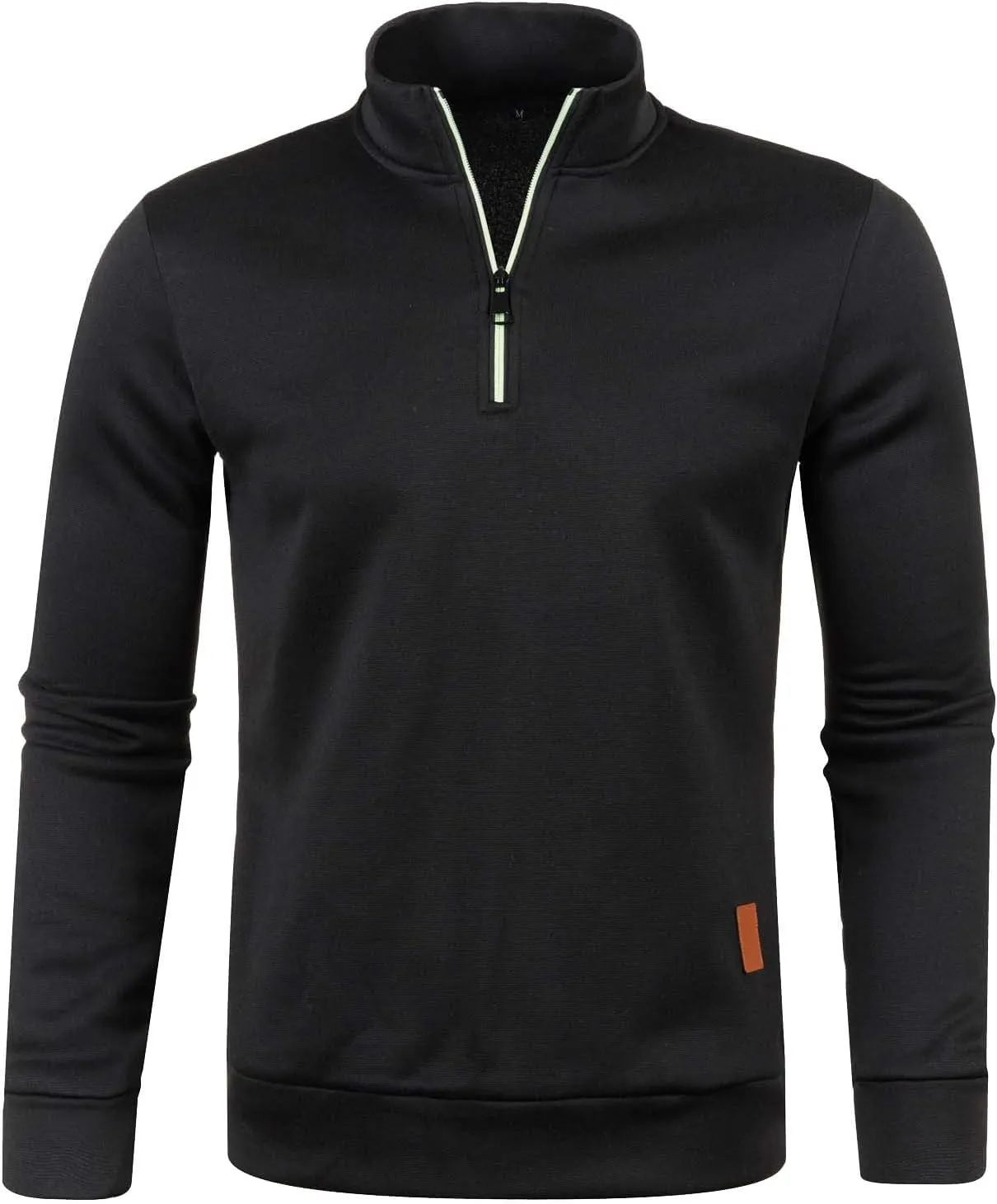 Mens Quarter Zip Pullover Mock Neck Long Sleeve Quarter Zip Polo Shirts Athletic Performance Shirt Running Workout Top