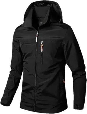 Mens Rain Jacket Lightweight Waterproof Softshell Jackets Sports Casual Windbreaker Raincoat for Travel Hiking Fishing