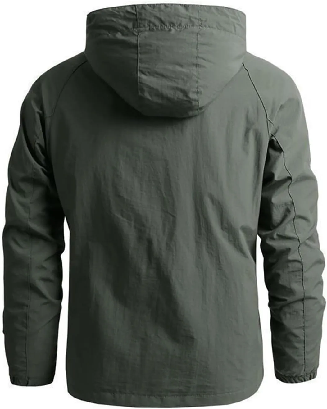 Mens Rain Jackets Zip Up Hooded Waterproof Windbreakers Loose Lightweight Coats Lapel Fashion Clothes with Pocket