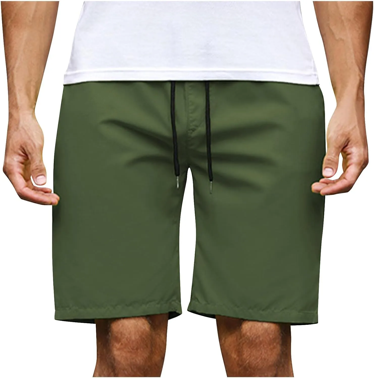 Men's Running Athletic Shorts Summer Casual Straight Leg Drawstring Waist Quick Dry Exercise Workout Shorts