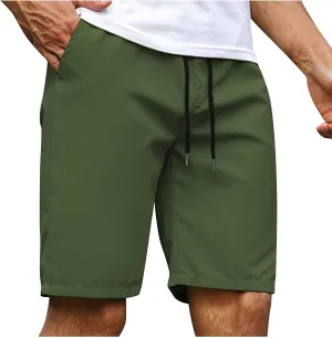 Men's Running Athletic Shorts Summer Casual Straight Leg Drawstring Waist Quick Dry Exercise Workout Shorts