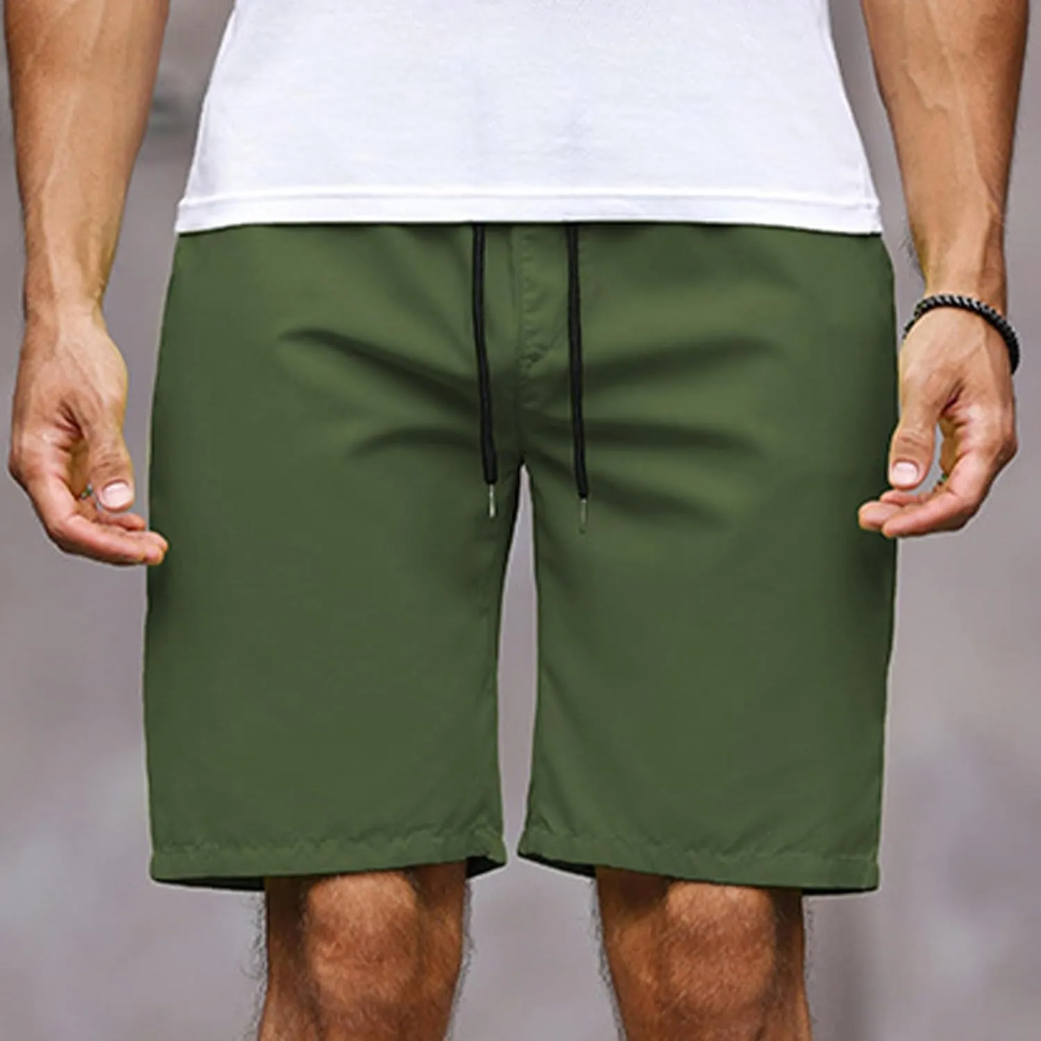 Men's Running Athletic Shorts Summer Casual Straight Leg Drawstring Waist Quick Dry Exercise Workout Shorts
