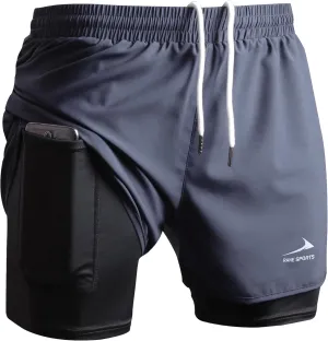 Men's Running Shorts 2 in 1 Sports Shorts Outdoor Marathon Hiking Training Shorts