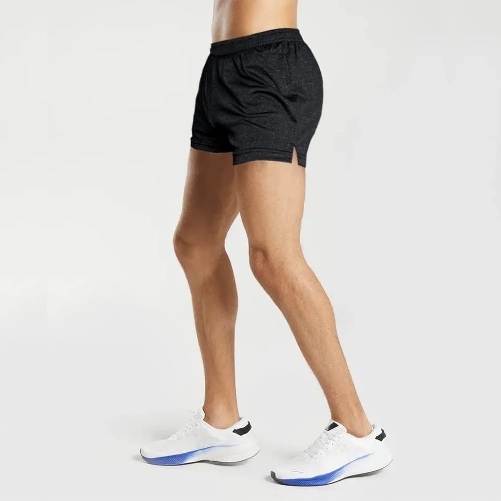 Men's Running Shorts 3 Inch with Pockets Athletics Casual Shorts Quick Dry Bobybuilding